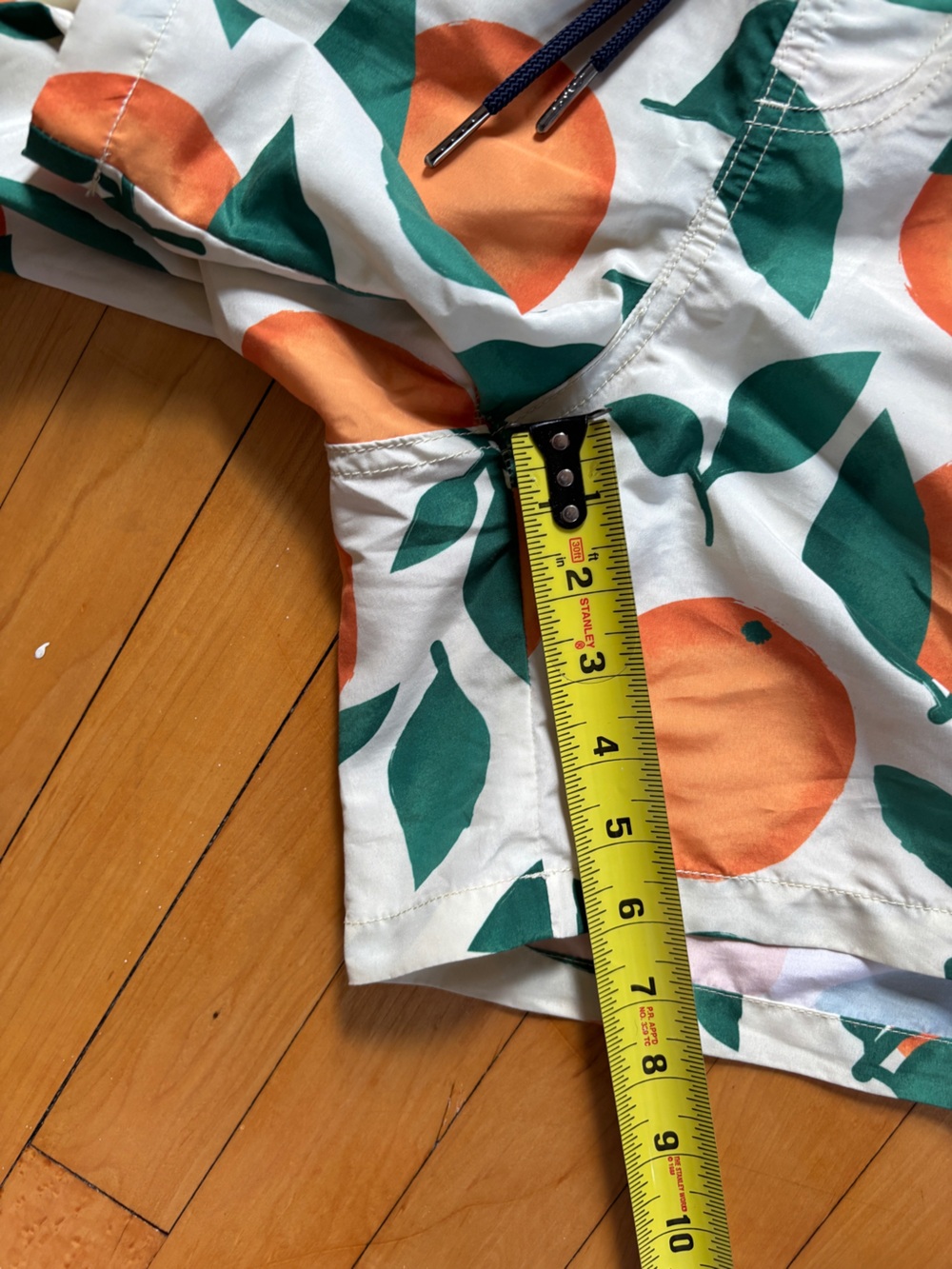 Orange Fruit Print Men’s XL 6” Bathing Suit Swim Trunks Beach Shorts Resortwear - Picture 7 of 16
